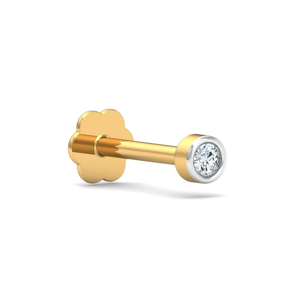 KuberBox 18K Yellow Gold Bruce 2 mm Nose Stud