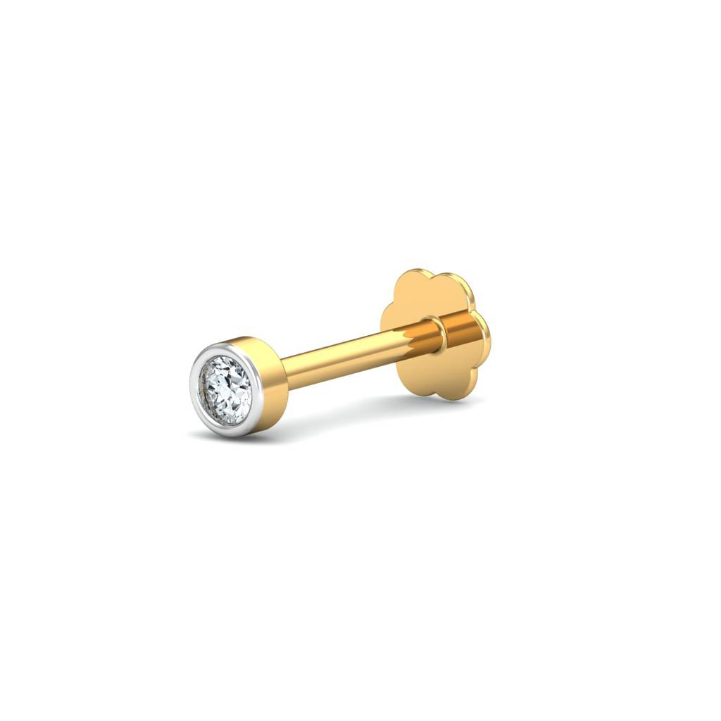 KuberBox 18K Yellow Gold Bruce 2.5 mm Nose Stud