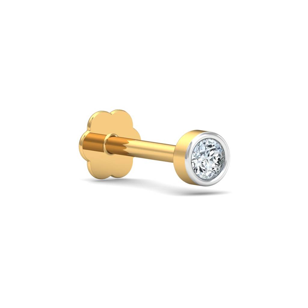 KuberBox 18K Yellow Gold Bruce 3 mm Nose Stud