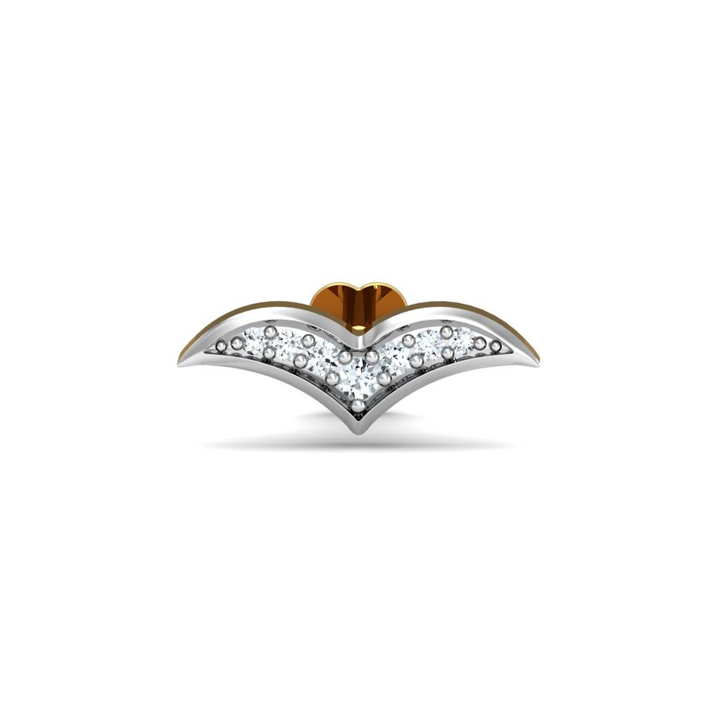 KuberBox 18K Yellow Gold Flying Bird Nose Stud