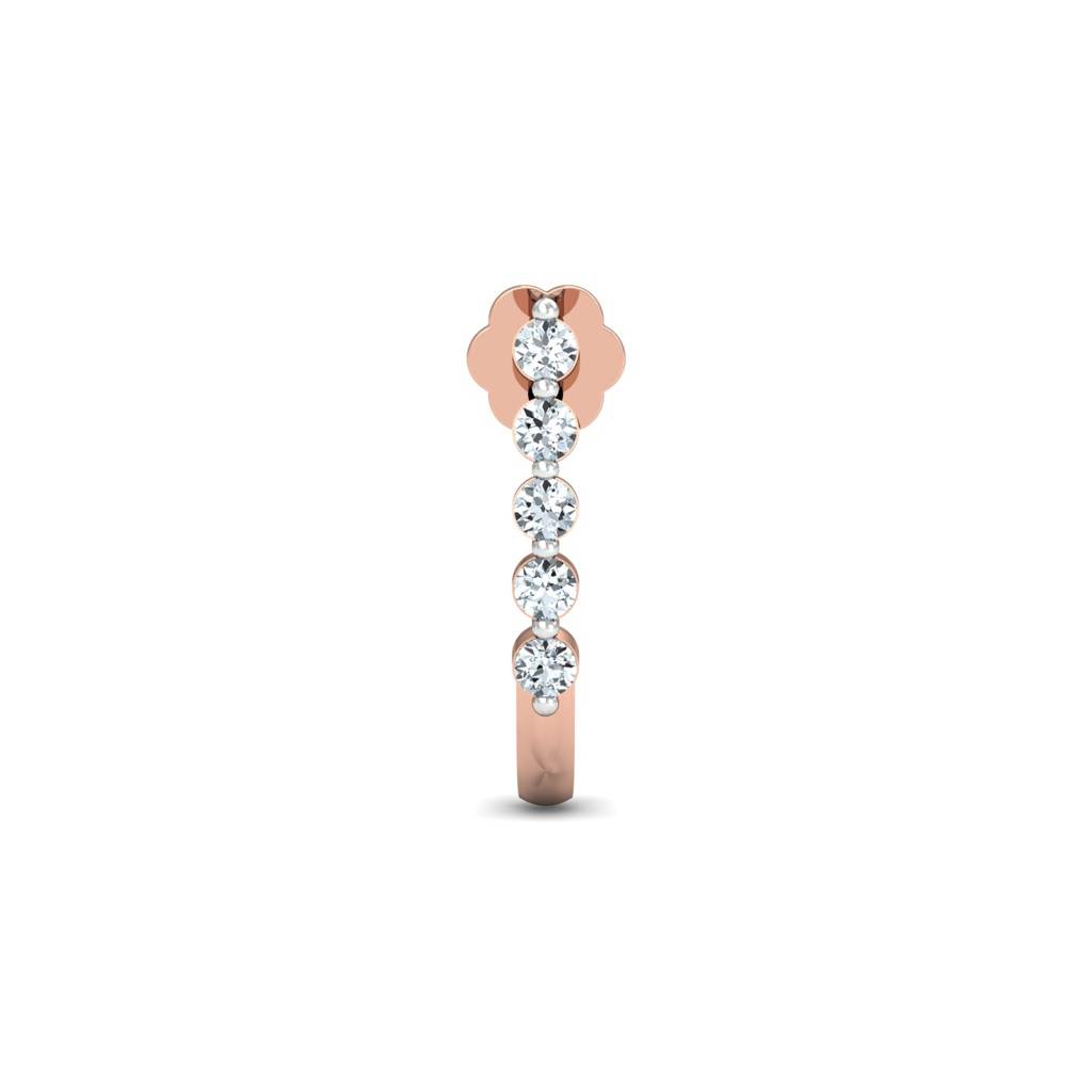 KuberBox 18K Rose Gold Aalamb J-shaped Nose Stud