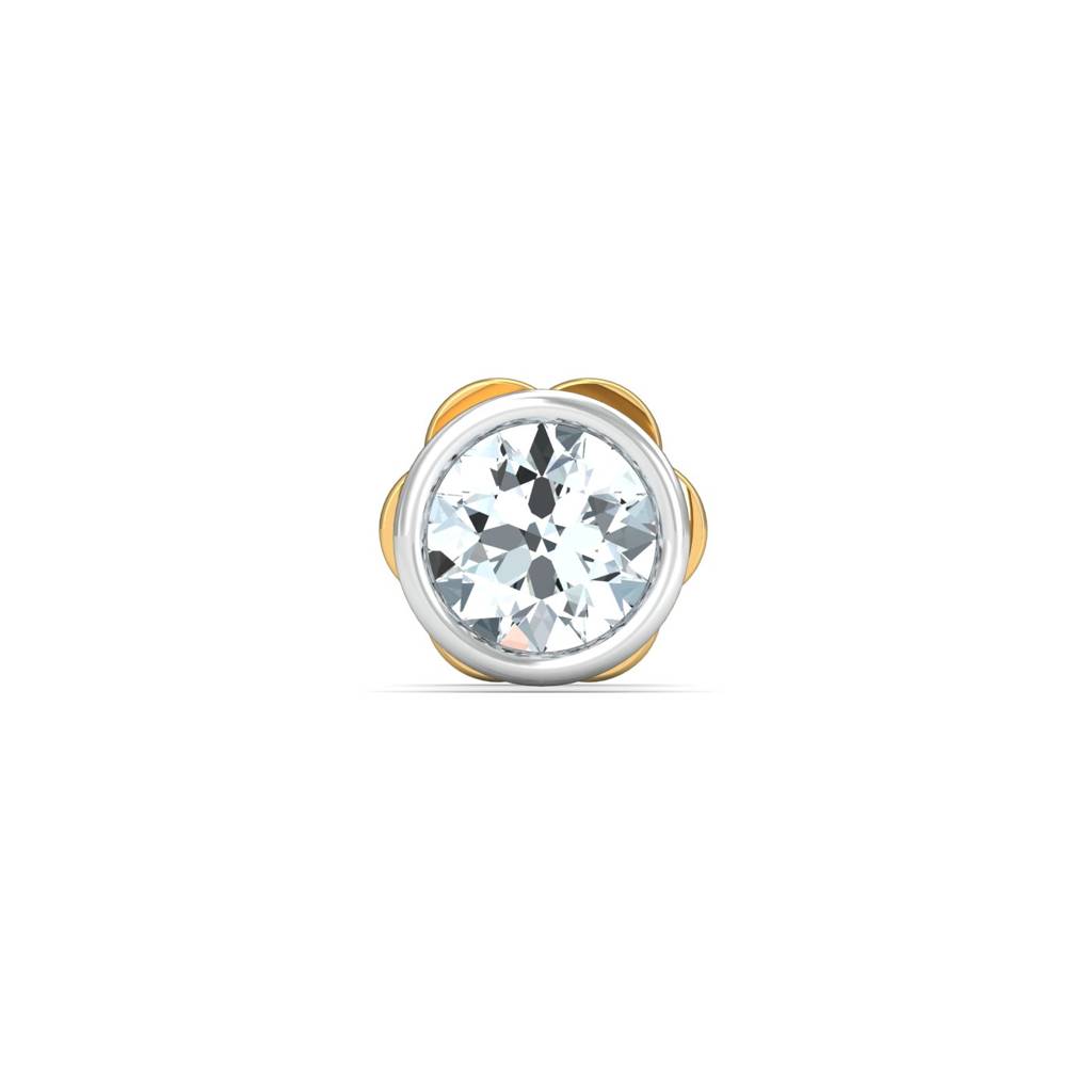 KuberBox 18K Yellow Gold Bezel 8 Cent Nose Stud