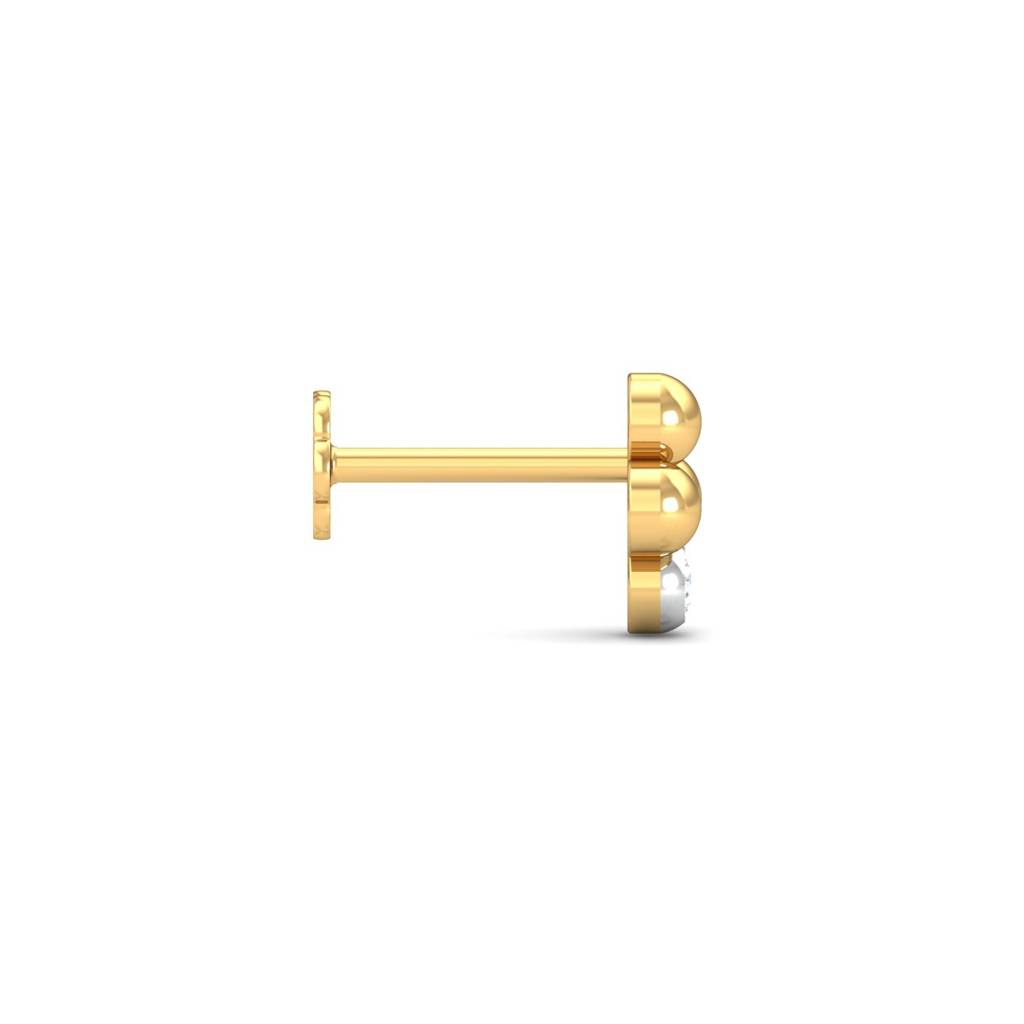 KuberBox 18K Yellow Gold Mukta Nose Stud