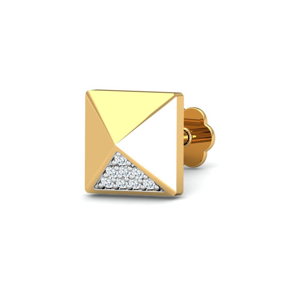 KuberBox 18K Yellow Gold Monolith Nose Stud