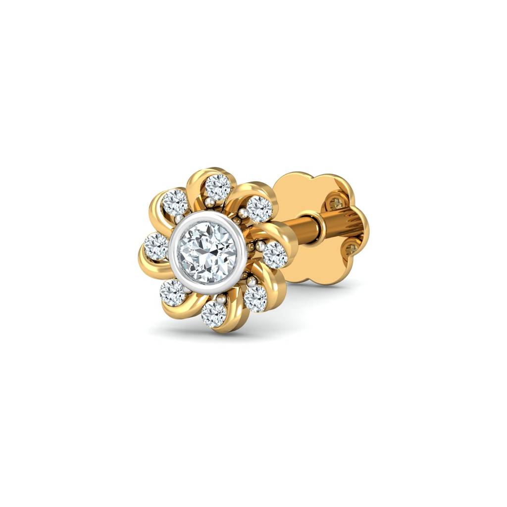 KuberBox 18K Yellow Gold Helit Nose Stud