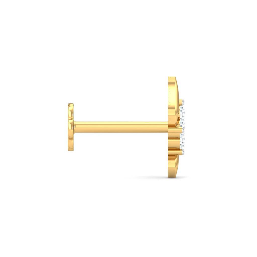 KuberBox 18K Yellow Gold Dvidal Nose Stud