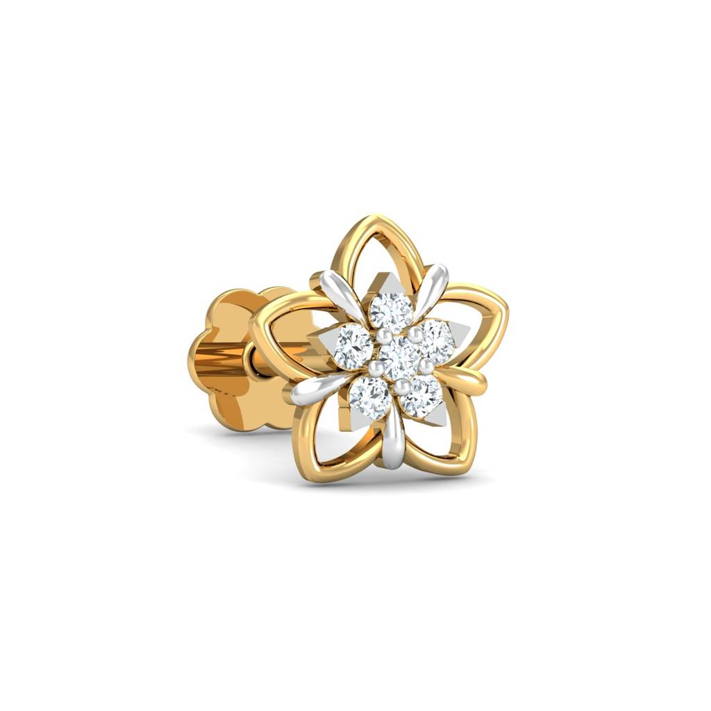 KuberBox 18K Yellow Gold Azira Nose Stud