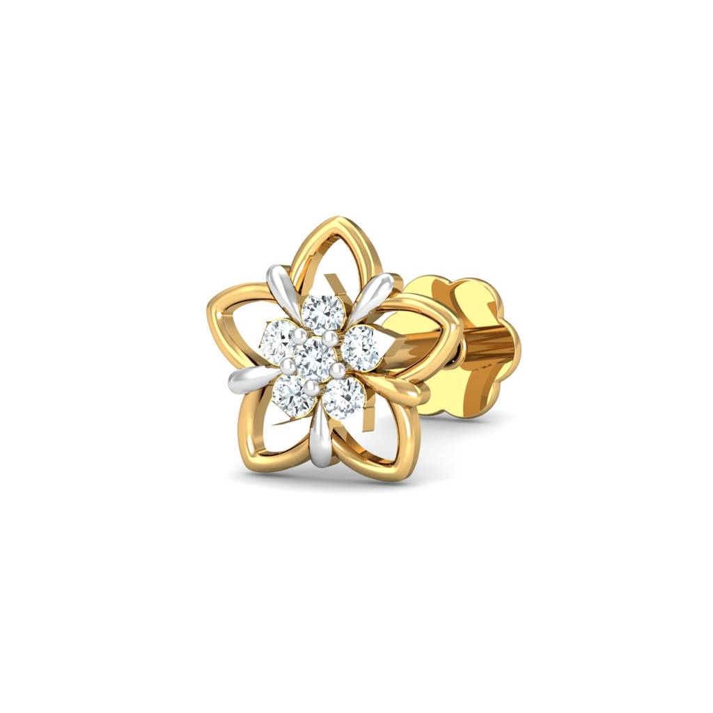 KuberBox 18K Yellow Gold Azira Nose Stud