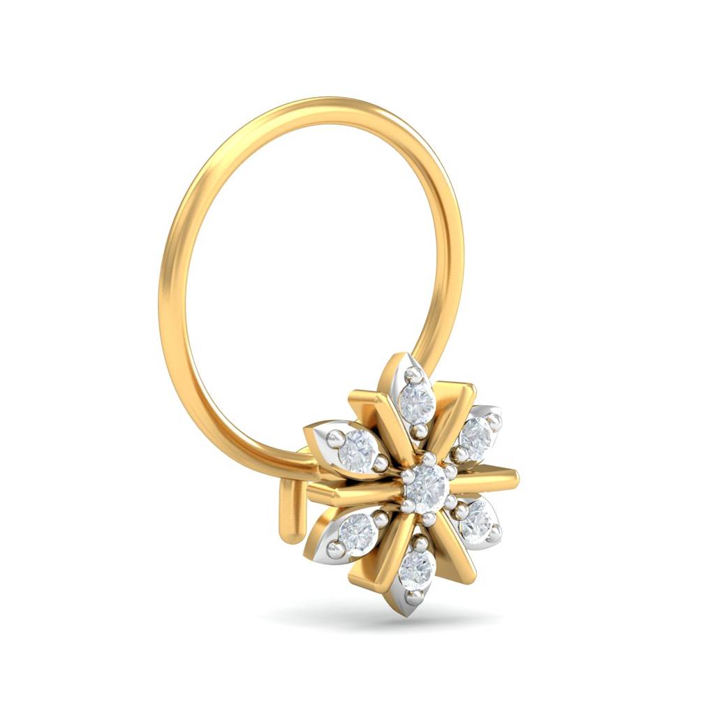 KuberBox 18K Yellow Gold Sukanya Nose Pin