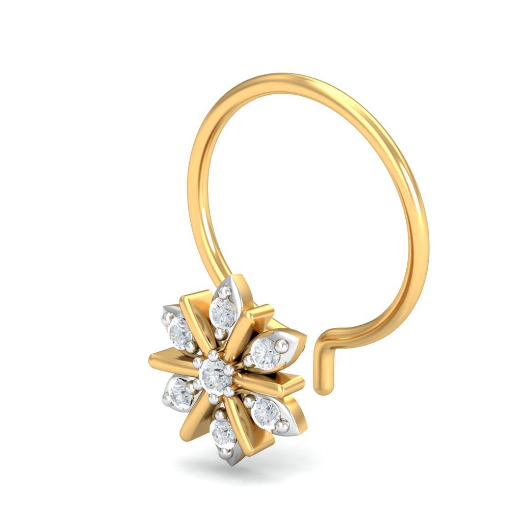 KuberBox 18K Yellow Gold Sukanya Nose Pin