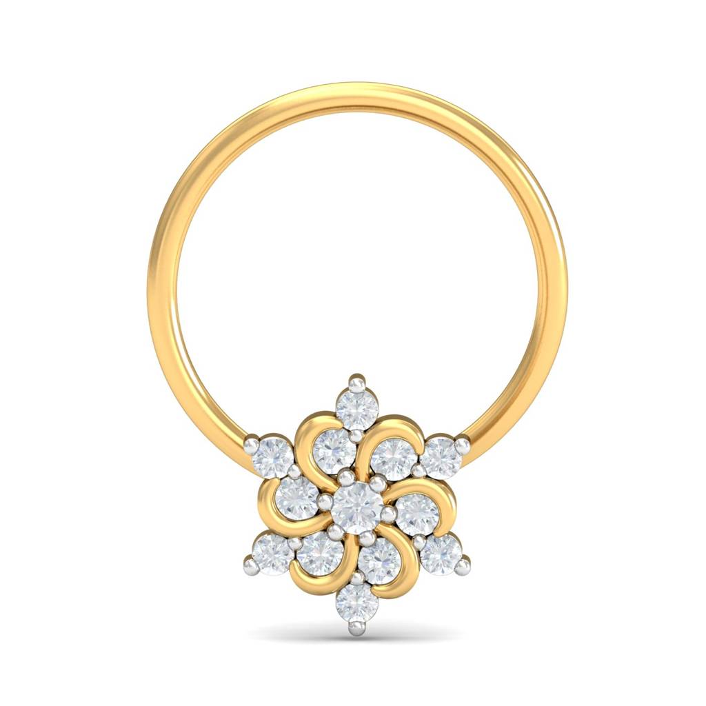 KuberBox 18K Yellow Gold Samriddhi Nose Pin