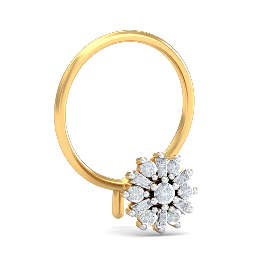 KuberBox 18K Yellow Gold Sanjana Nose Pin