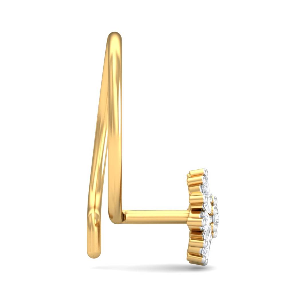 KuberBox 18K Yellow Gold Sanjana Nose Pin