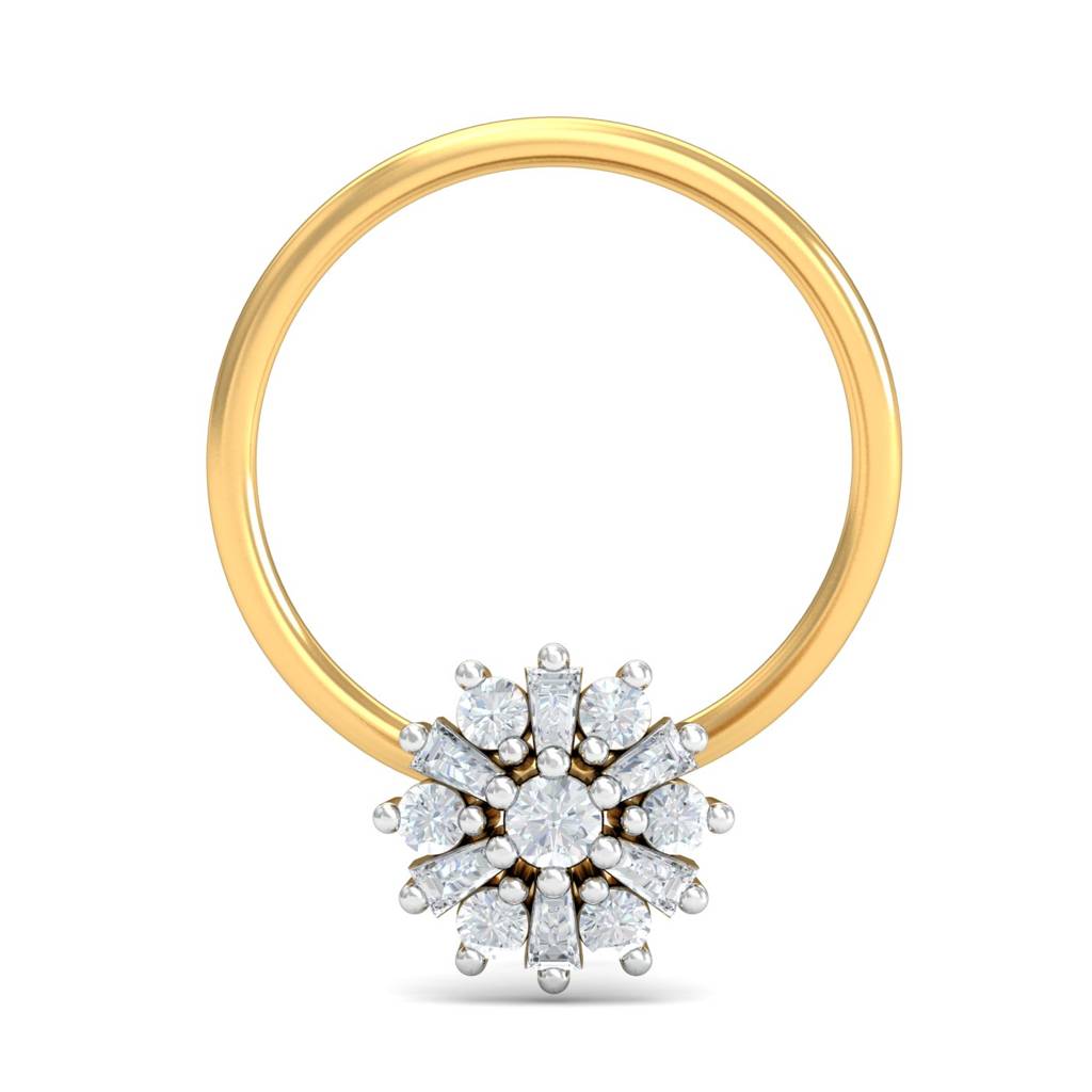 KuberBox 18K Yellow Gold Sanjana Nose Pin