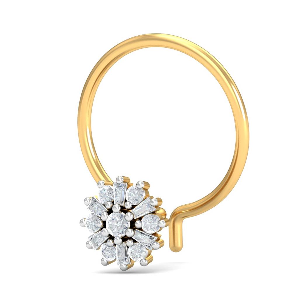 KuberBox 18K Yellow Gold Sanjana Nose Pin