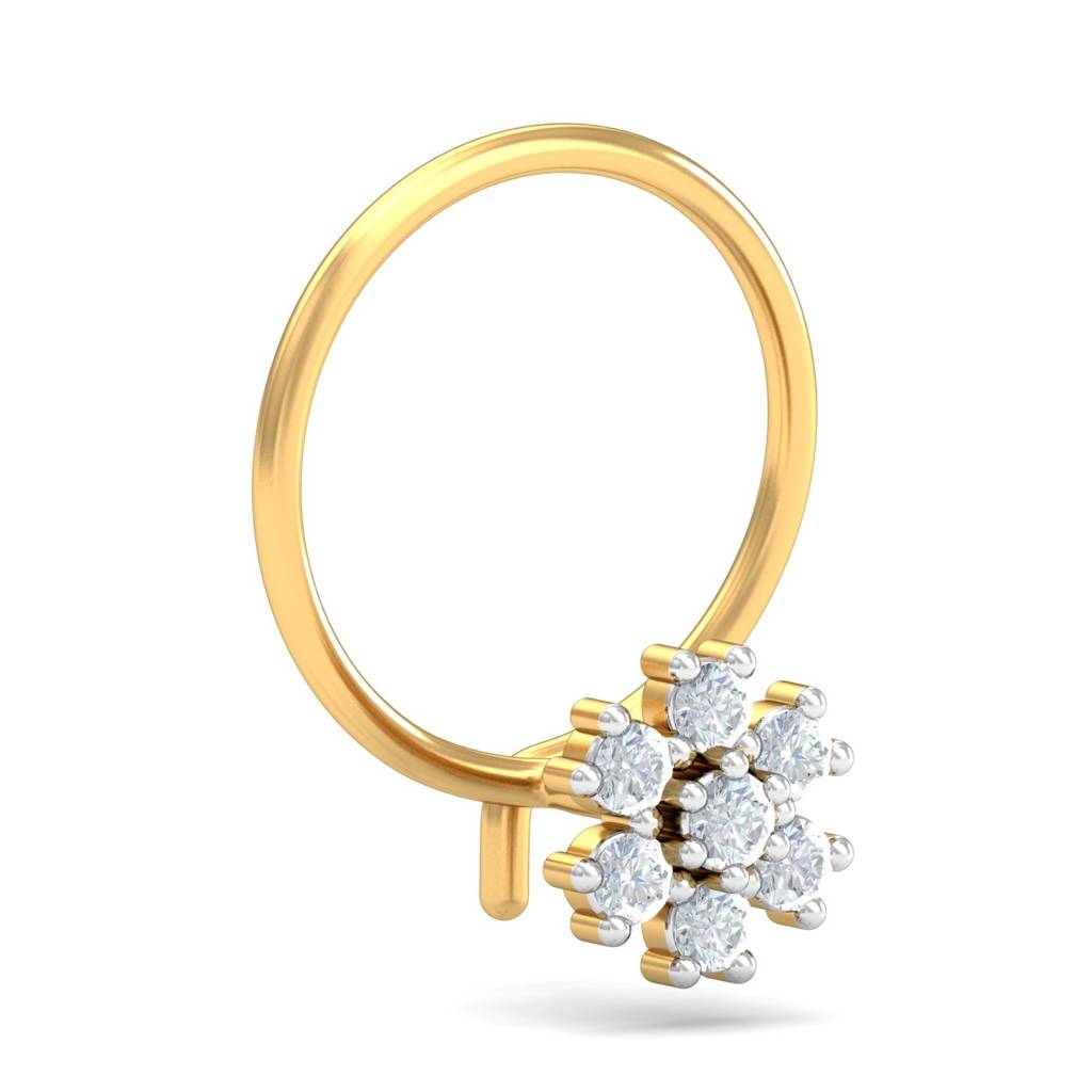 KuberBox 18K Yellow Gold Saakya Nose Pin