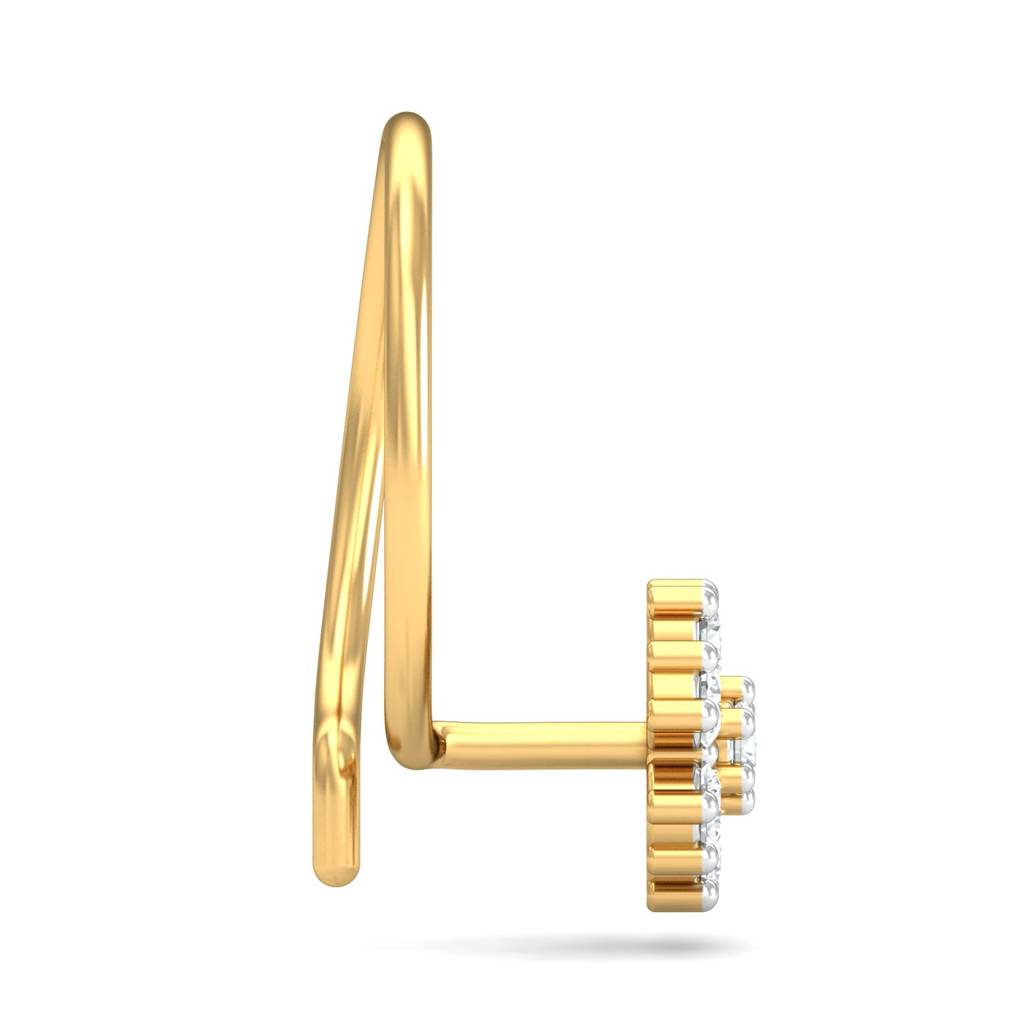 KuberBox 18K Yellow Gold Saakya Nose Pin
