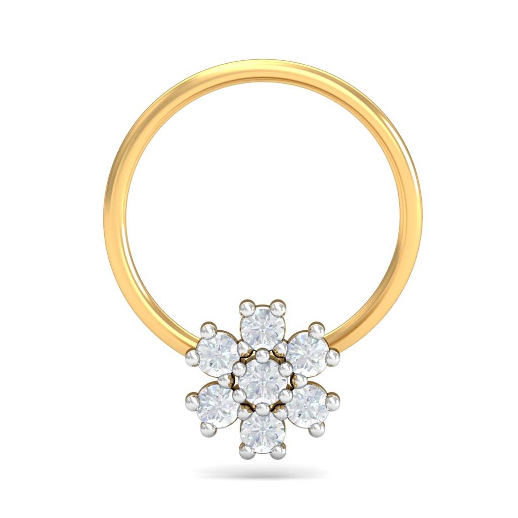 KuberBox 18K Yellow Gold Saakya Nose Pin