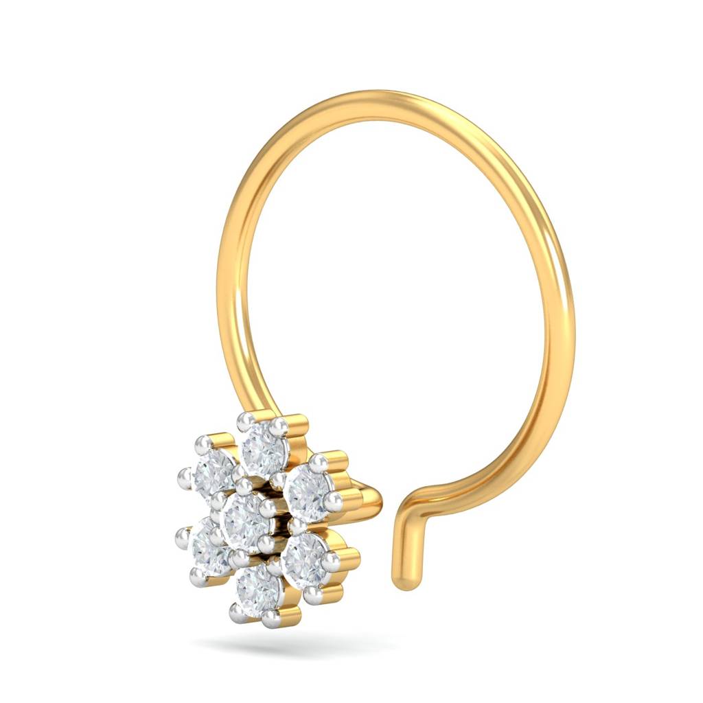 KuberBox 18K Yellow Gold Saakya Nose Pin