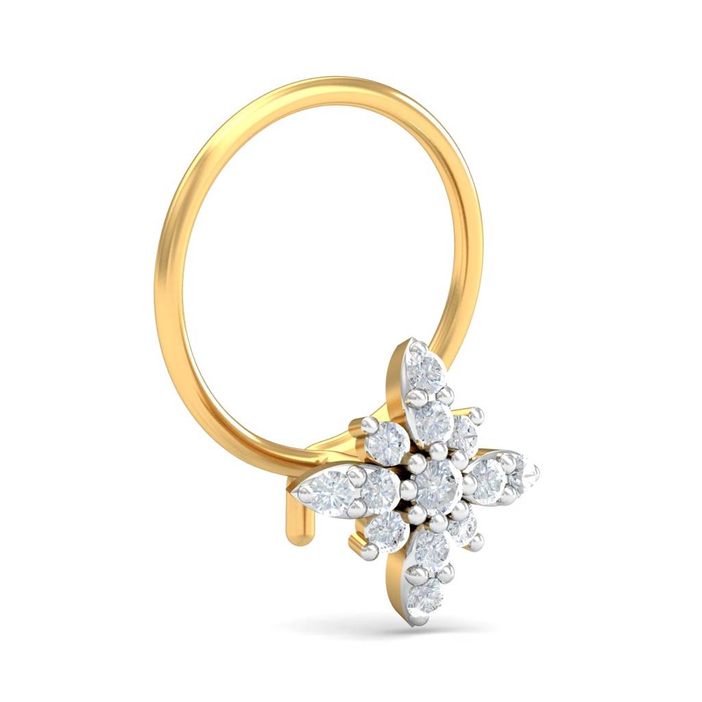 KuberBox 18K Yellow Gold Sreeja Nose Pin