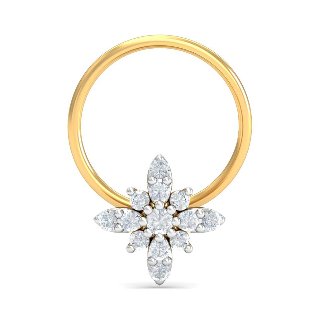 KuberBox 18K Yellow Gold Sreeja Nose Pin