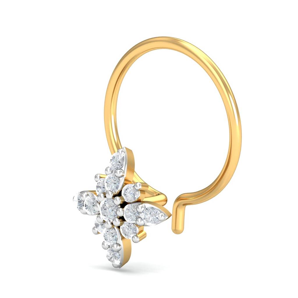 KuberBox 18K Yellow Gold Sreeja Nose Pin