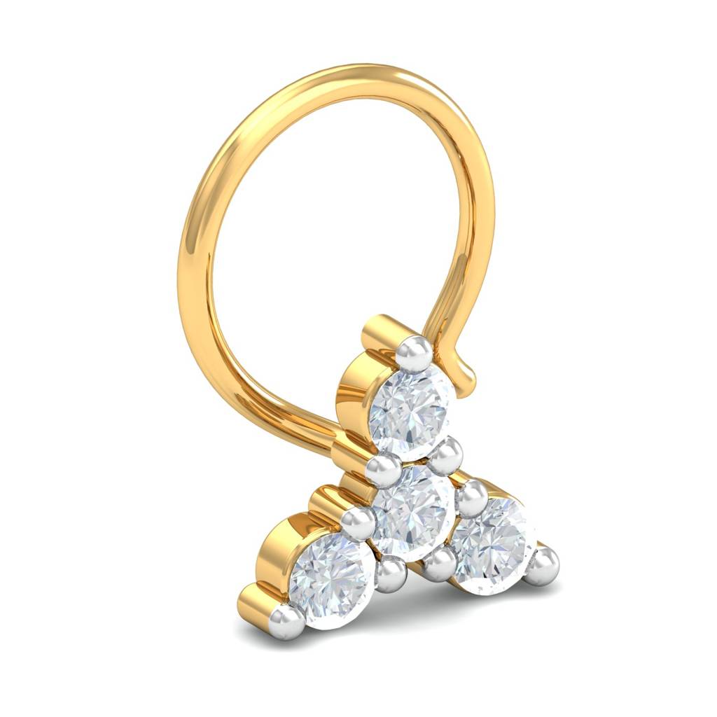 KuberBox 18K Yellow Gold Ishita Nose Stud