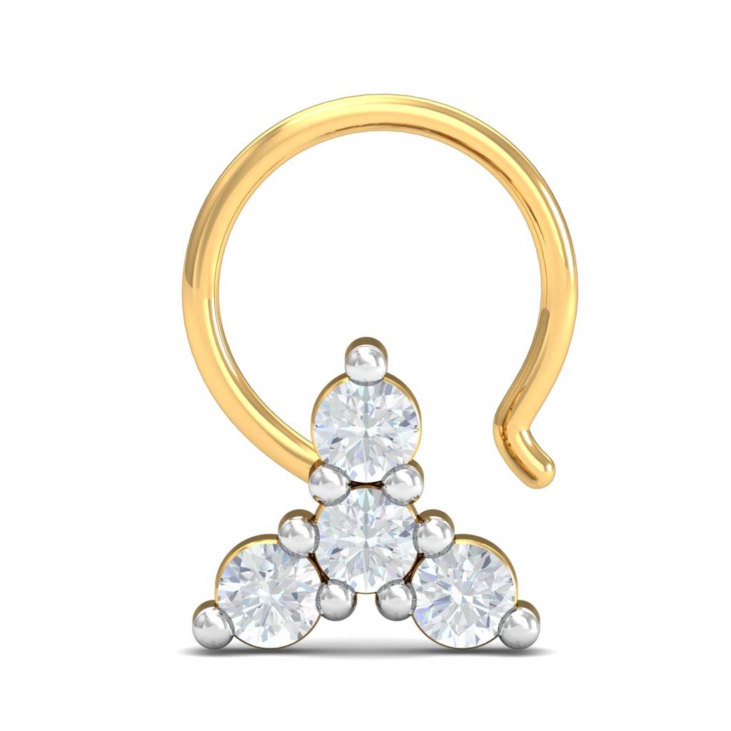 KuberBox 18K Yellow Gold Ishita Nose Stud