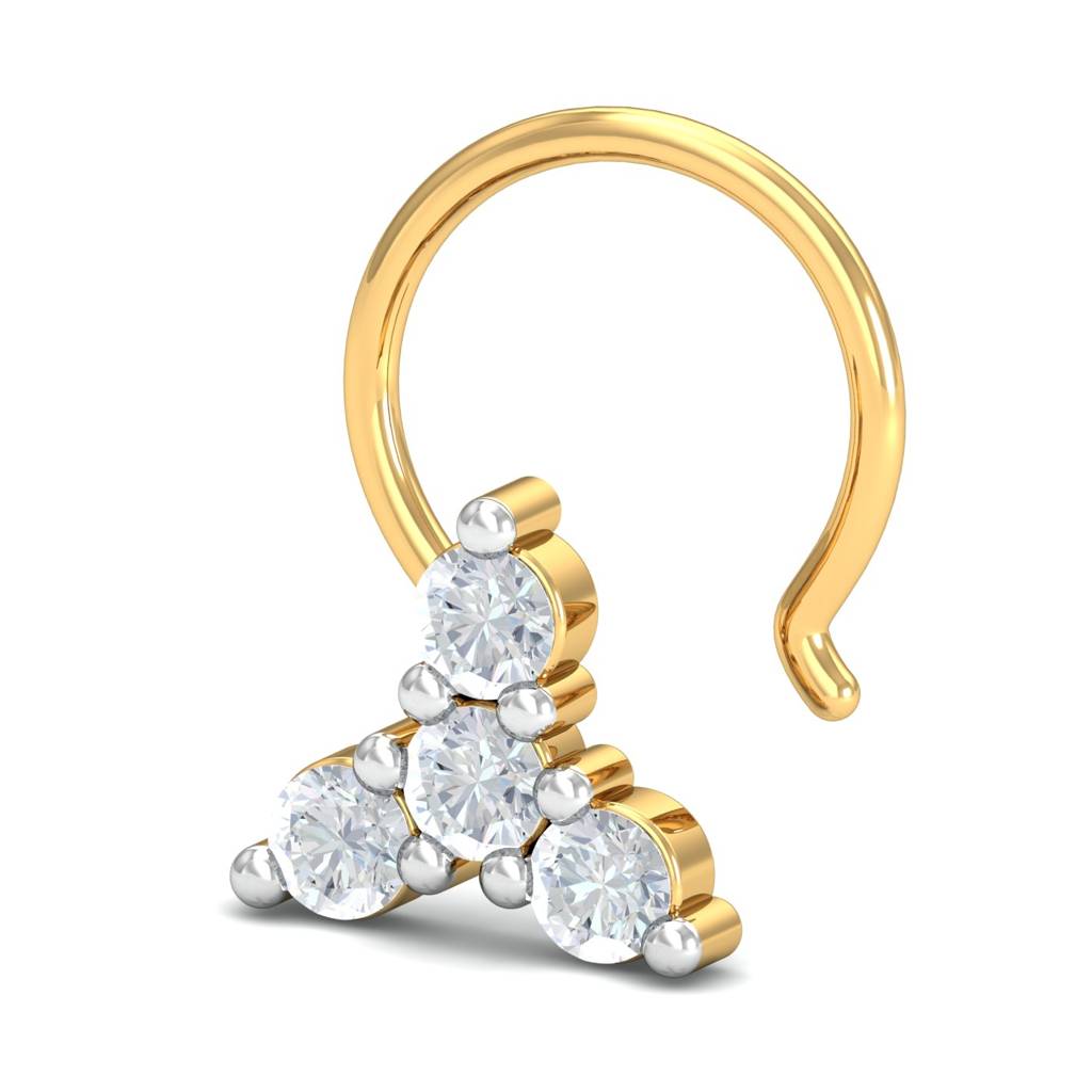 KuberBox 18K Yellow Gold Ishita Nose Stud