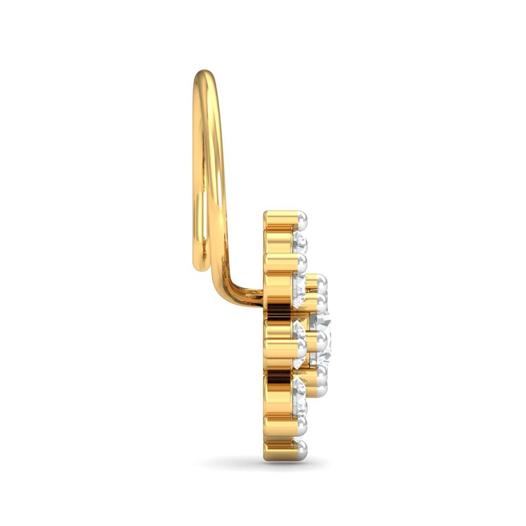 KuberBox 18K Yellow Gold Suru 0.26 Carats Nose Pin