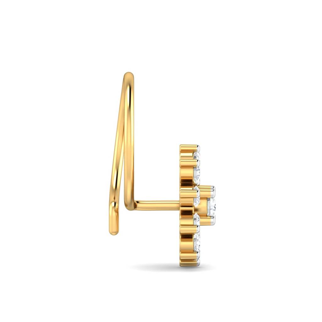 KuberBox 18K Yellow Gold Suru L Nose Pin