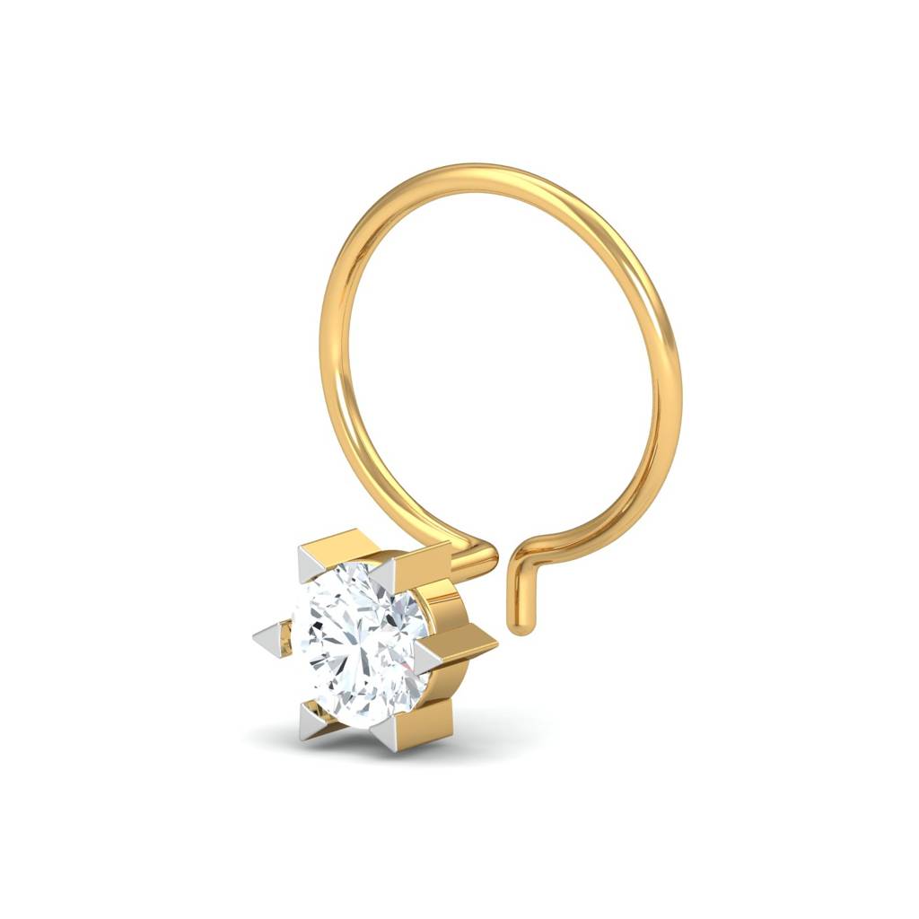 KuberBox 18K Yellow Gold Baby Nose Wire