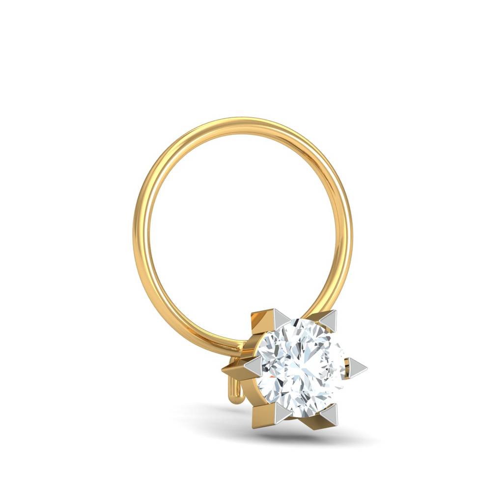 KuberBox 18K Yellow Gold Baby Nose Wire
