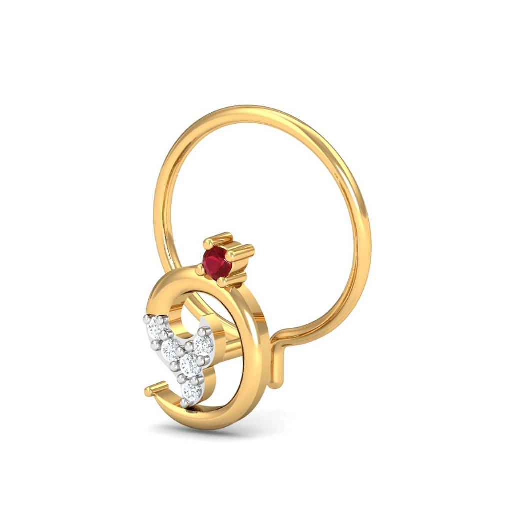 KuberBox 18K Yellow Gold Fishtail Nose Wire