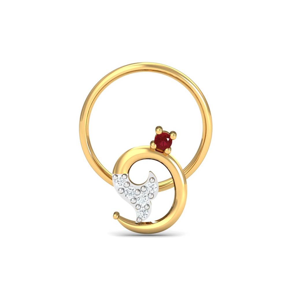 KuberBox 18K Yellow Gold Fishtail Nose Wire