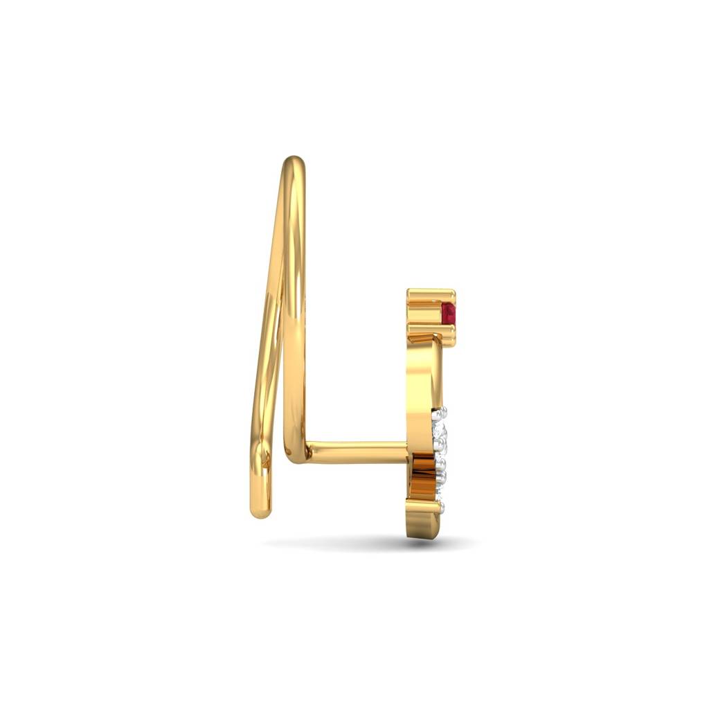 KuberBox 18K Yellow Gold Fishtail Nose Wire