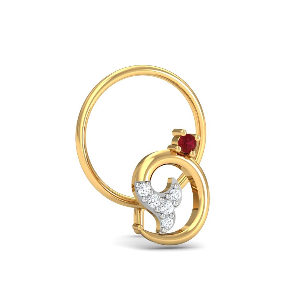 KuberBox 18K Yellow Gold Fishtail Nose Wire