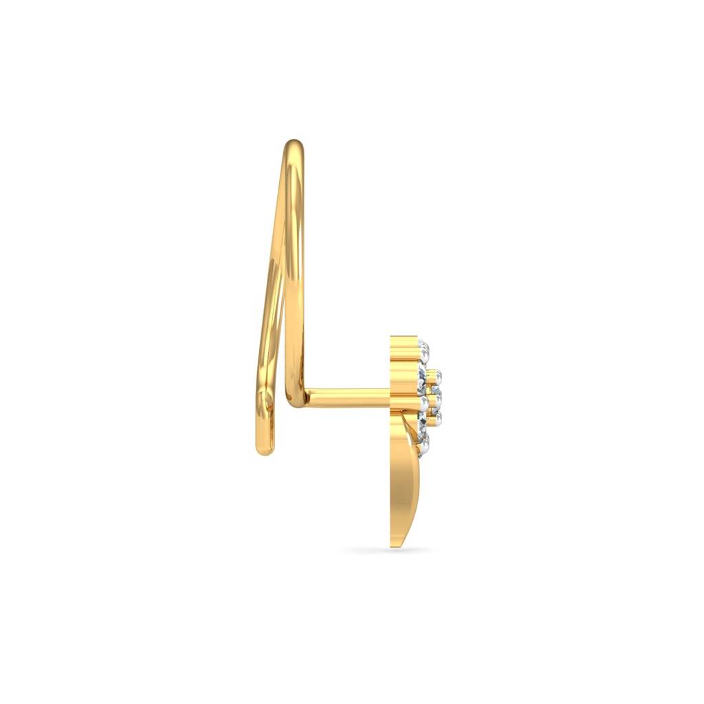 KuberBox 18K Yellow Gold Rima Cluster Nose Pin