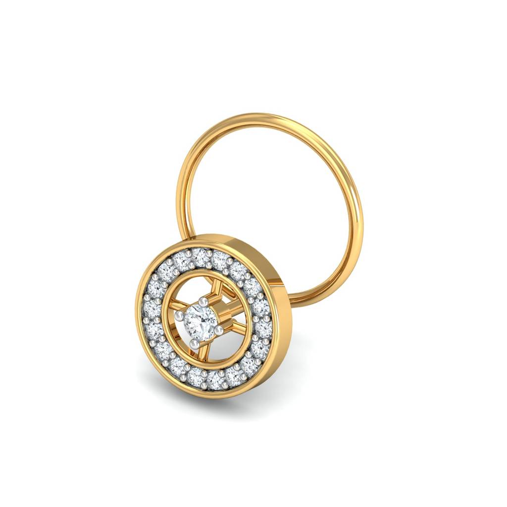 KuberBox 18K Yellow Gold Debra Round Nose Pin