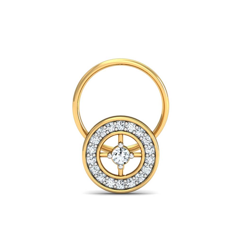 KuberBox 18K Yellow Gold Debra Round Nose Pin