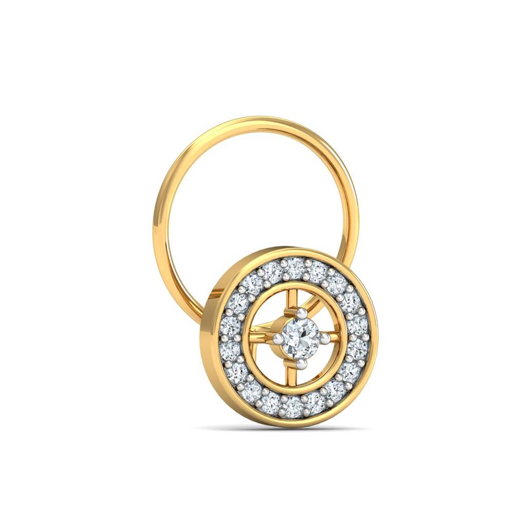 KuberBox 18K Yellow Gold Debra Round Nose Pin