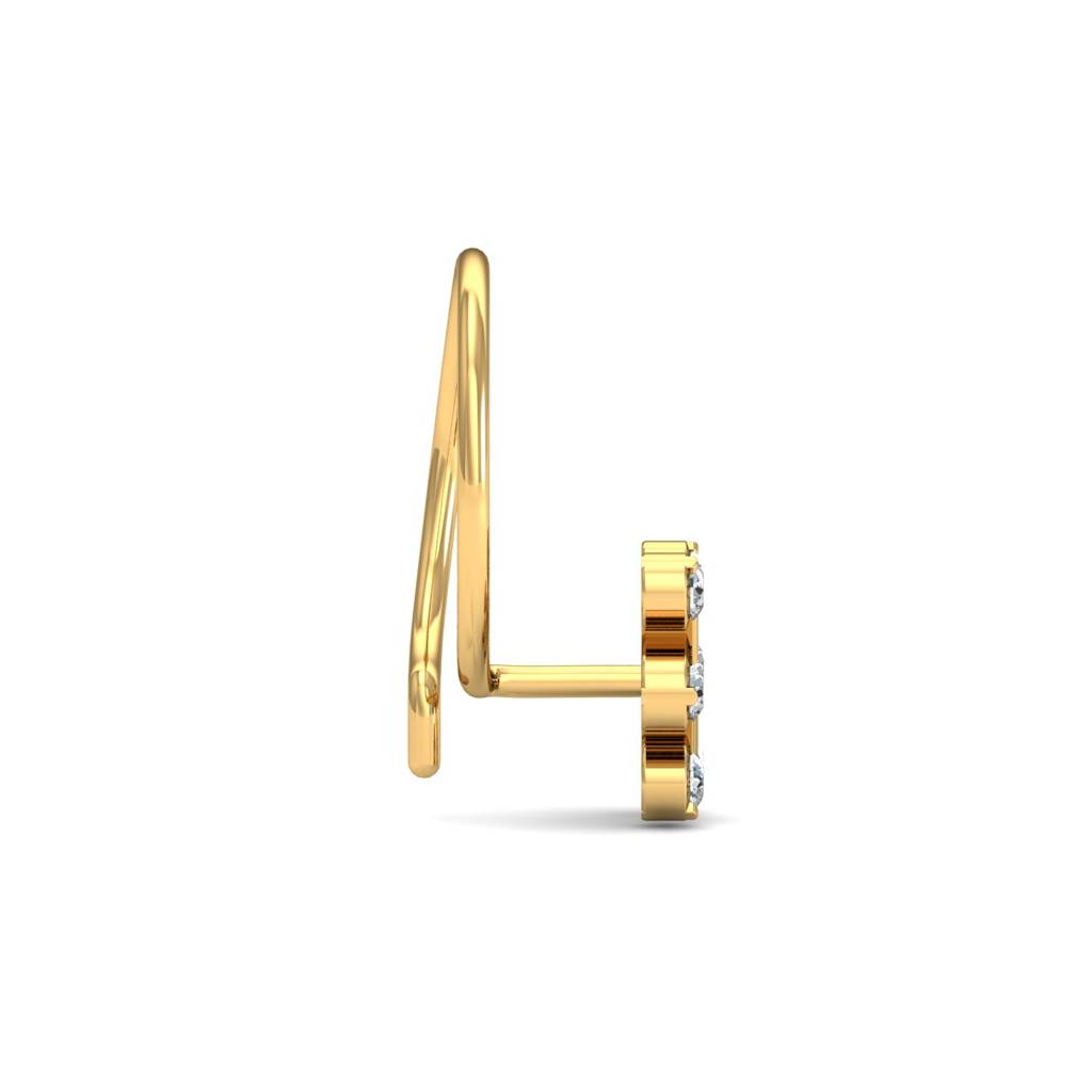 KuberBox 18K Yellow Gold Meghan Diamond Nose Pin