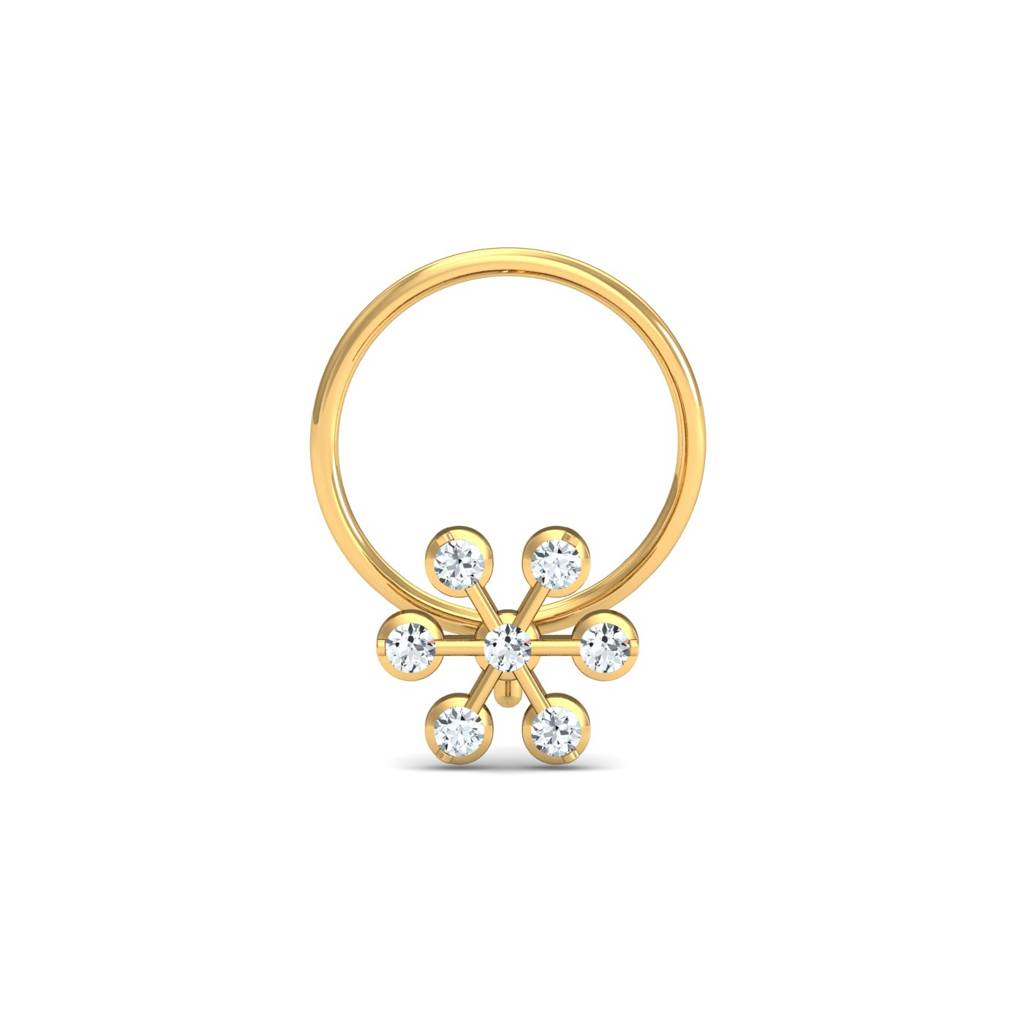KuberBox 18K Yellow Gold Meghan Diamond Nose Pin
