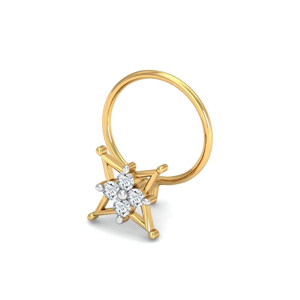 KuberBox 18K Yellow Gold Adalee Stud Nose Pin
