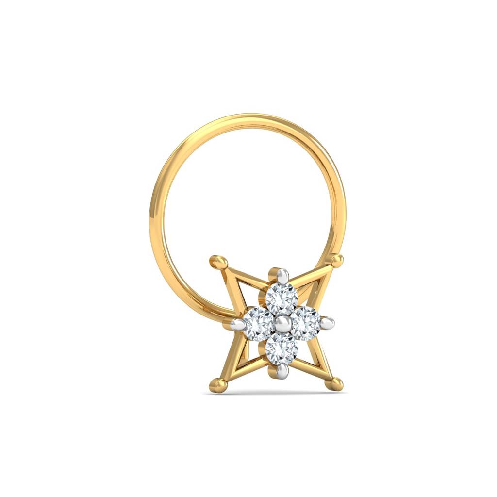 KuberBox 18K Yellow Gold Adalee Stud Nose Pin