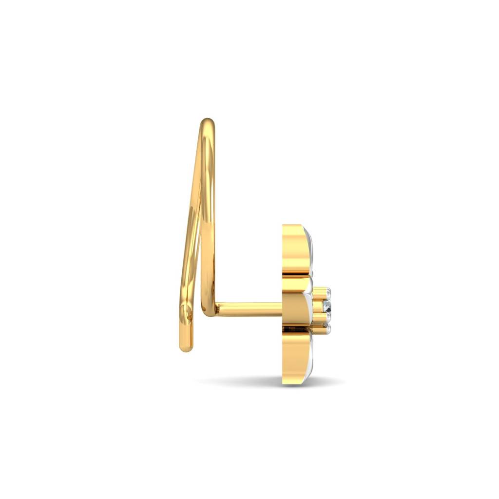 KuberBox 18K Yellow Gold Zora Floral Nose Pin