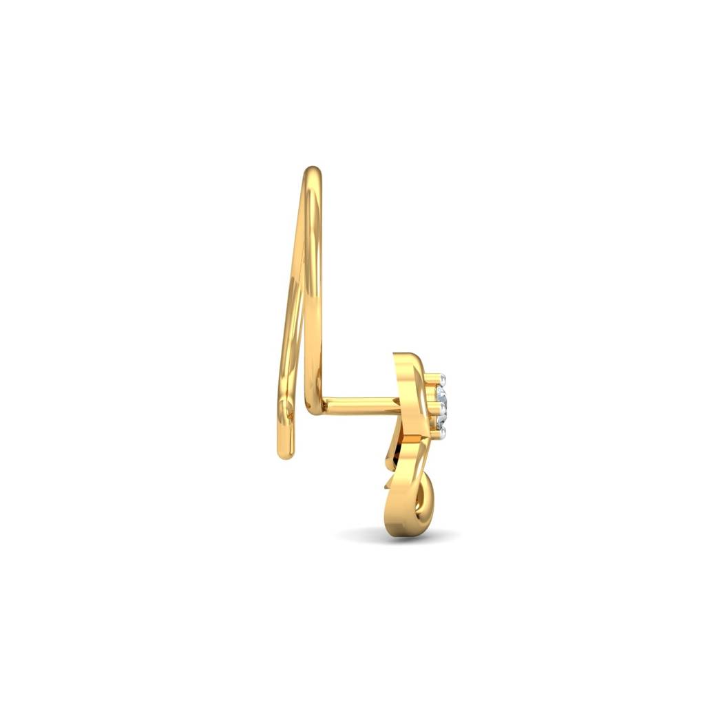 KuberBox 18K Yellow Gold Keily Heart Nose Pin