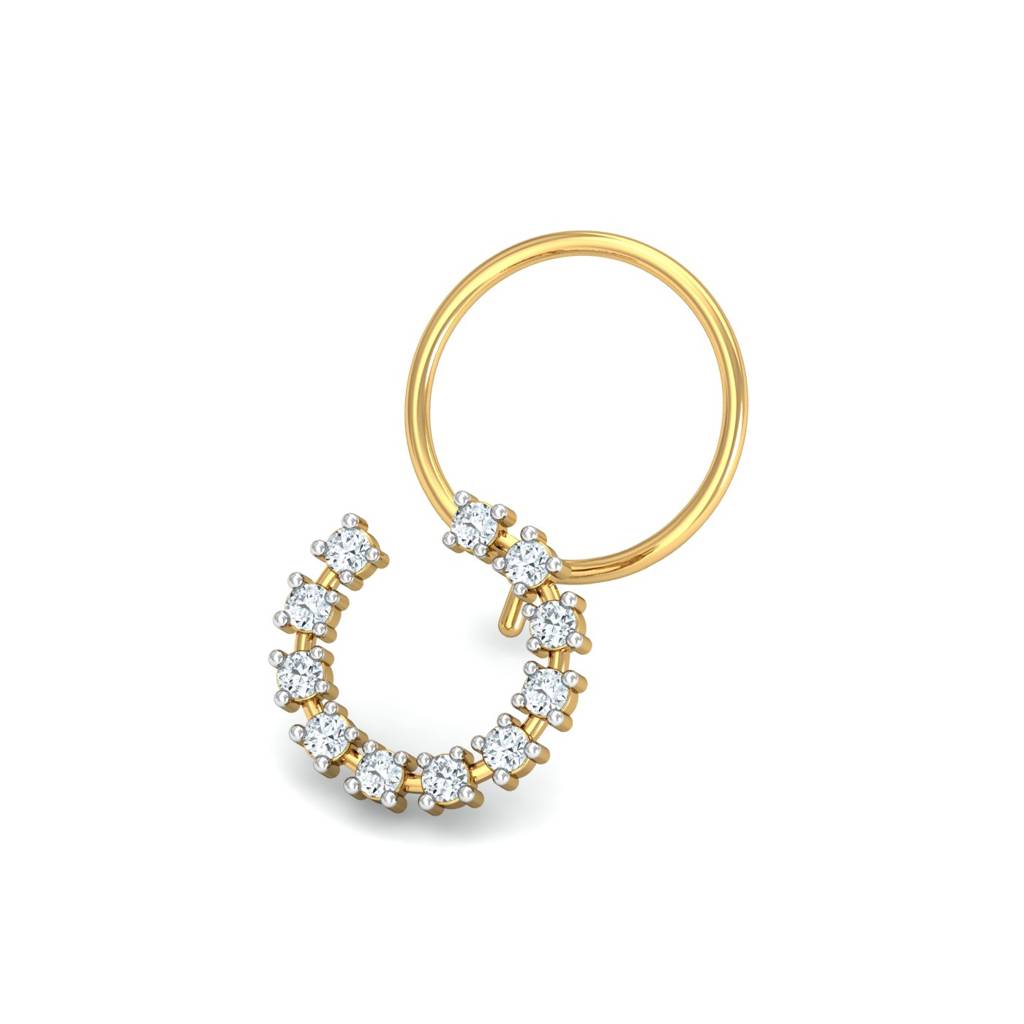 KuberBox 18K Yellow Gold Aureole Nose Pin