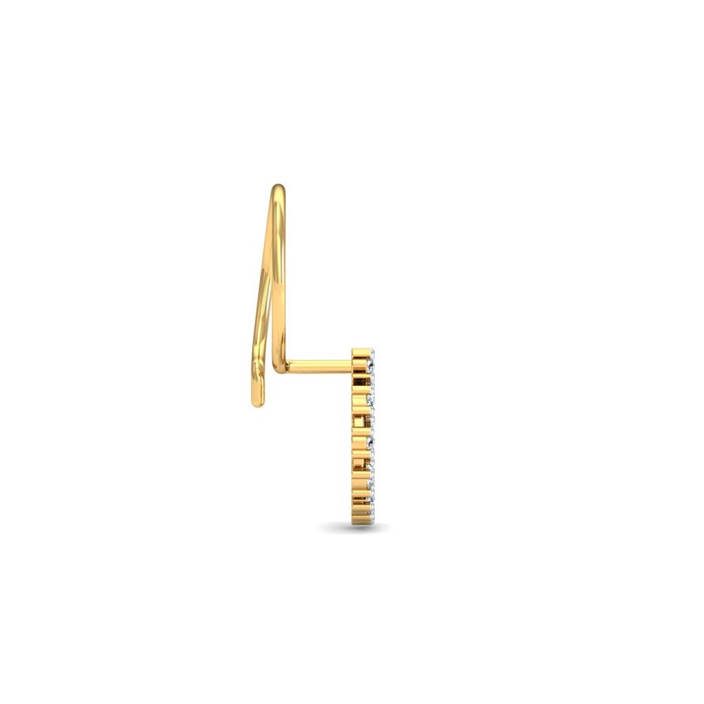 KuberBox 18K Yellow Gold Aureole Nose Pin
