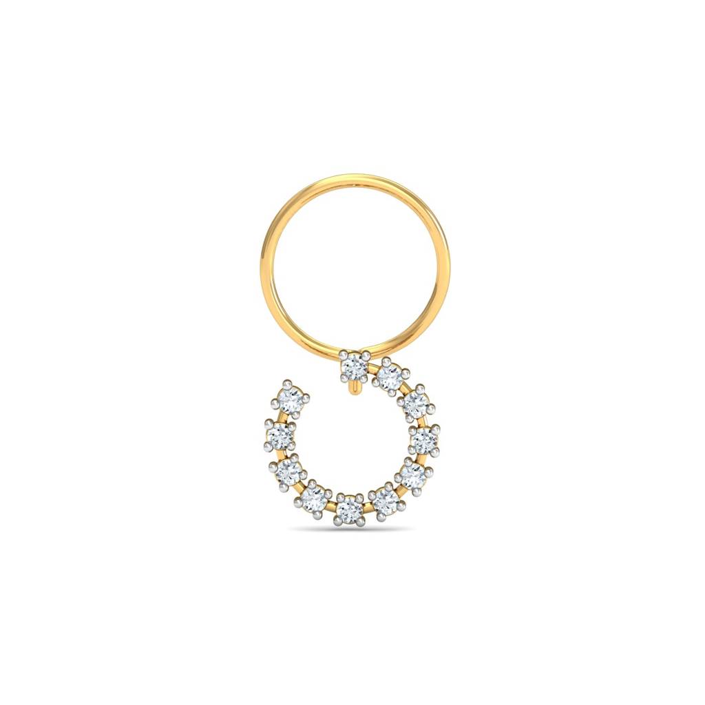 KuberBox 18K Yellow Gold Aureole Nose Pin